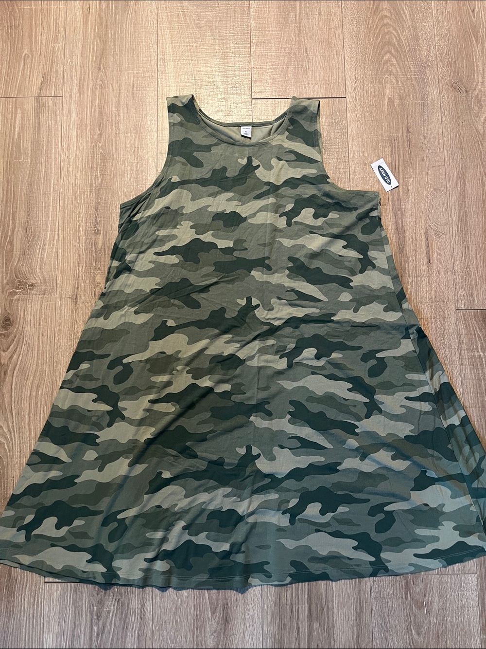 Old Navy Womens’ Olive Green Camo Swing Tank Dress